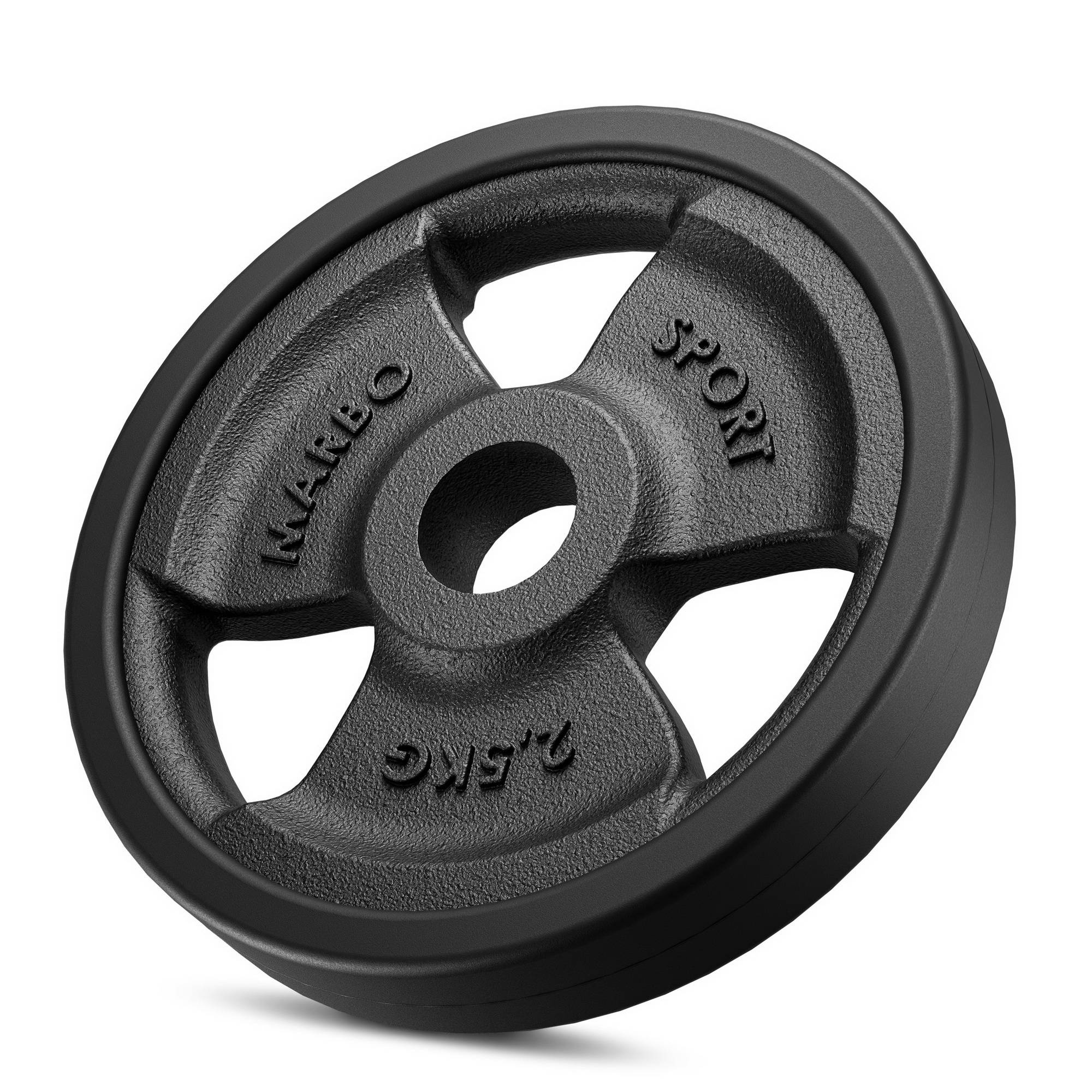 Met rubber beklede halterschijf van gietijzer 2,5 kg met ø31 mm gat MW-O2-5G-kier - Marbo Sport