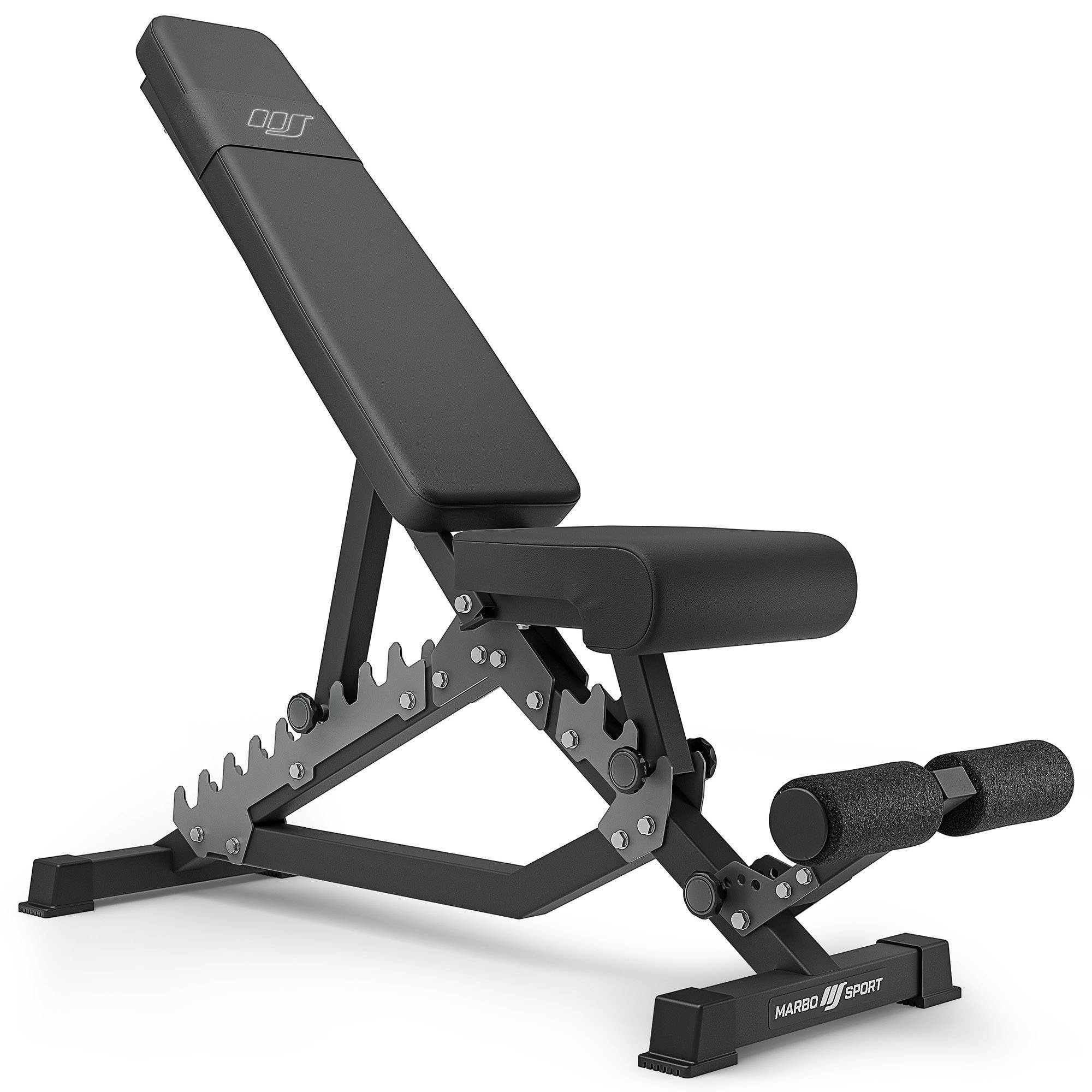 MS2_2.0_113KG_G | dubbelzijdige bank + verstelbare steunen + set handgrepen en rubberen gewichten 113 kg - Marbo Sport