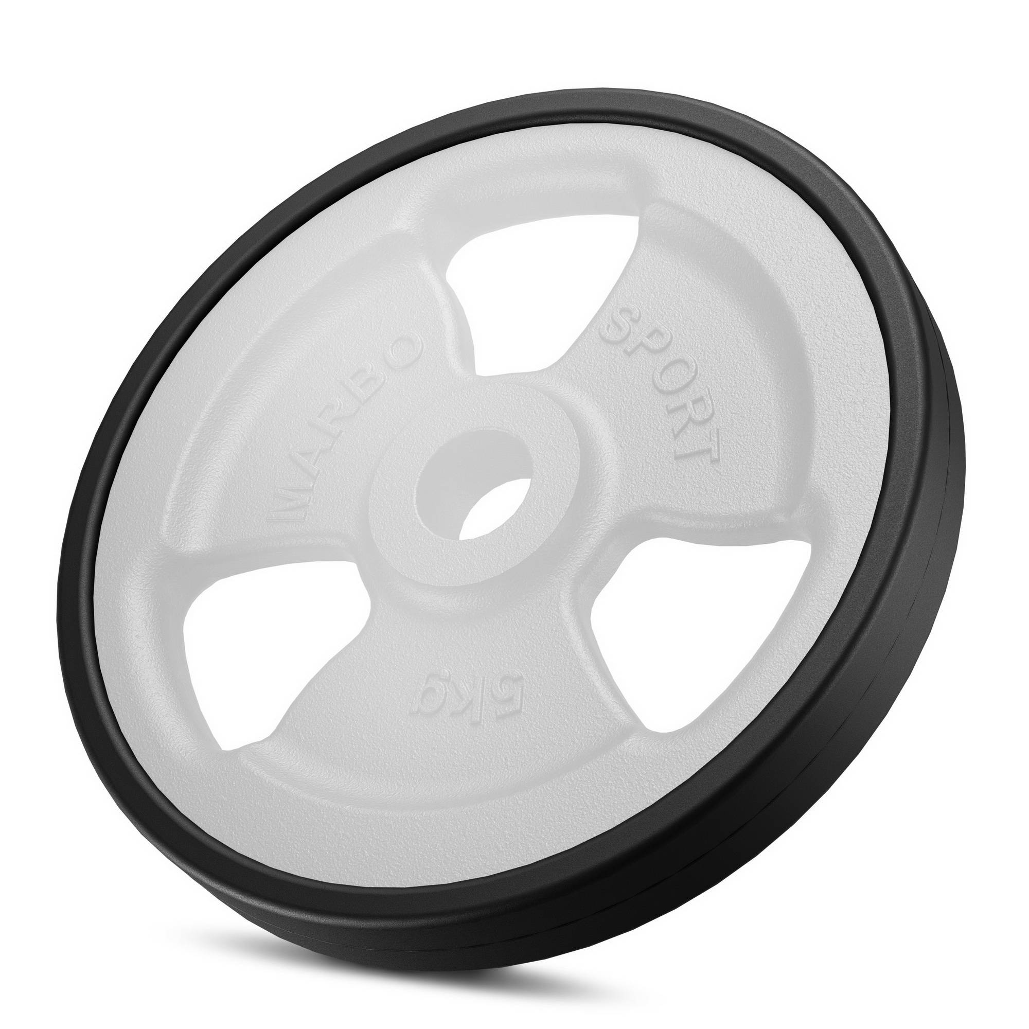 Met rubber beklede halterschijf van gietijzer 5 kg met ø31 mm gat MW-O5G-kier - Marbo Sport