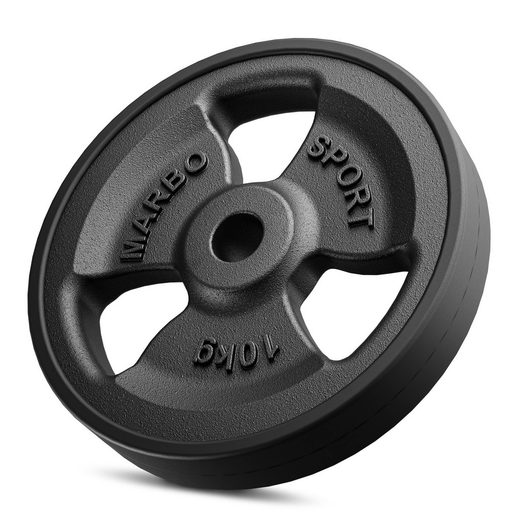 Met rubber beklede halterschijf van gietijzer 10 kg met ø31 mm gat MW-O10G-kier - Marbo Sport