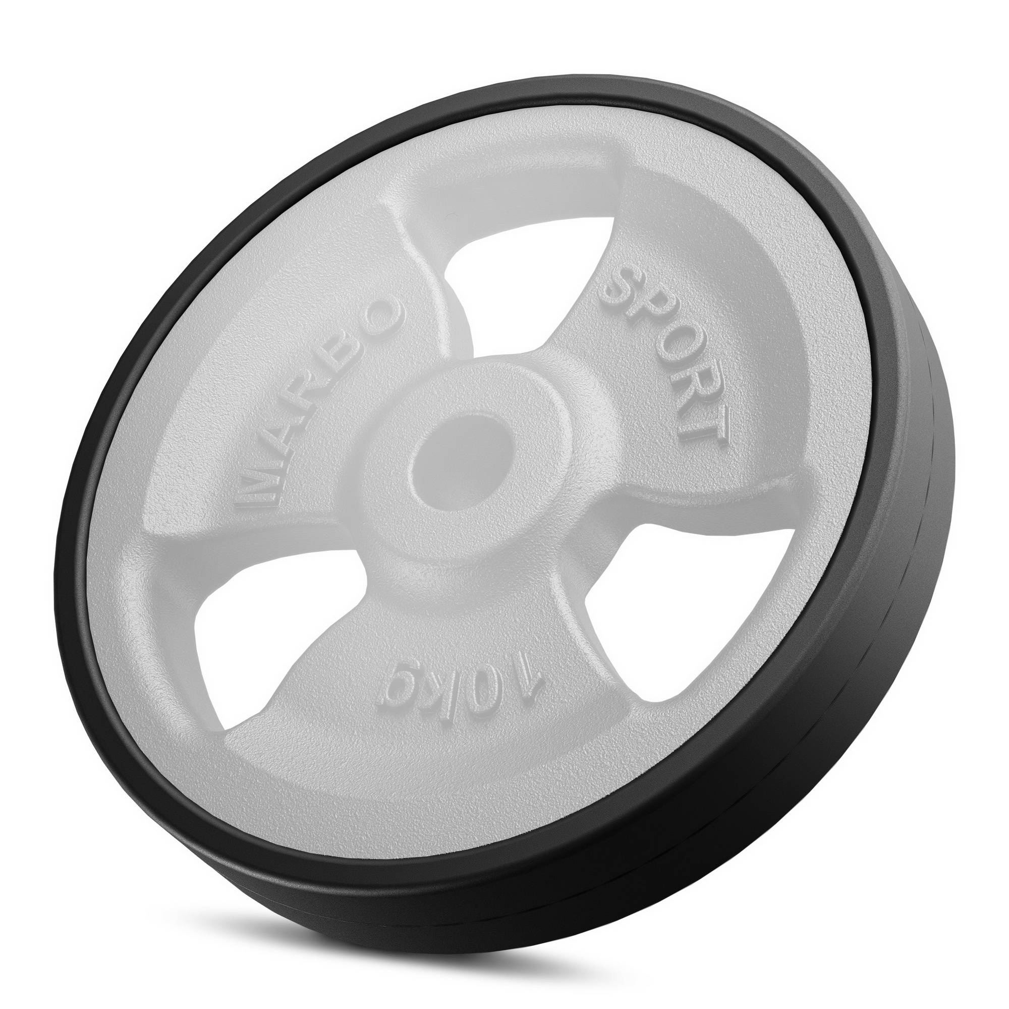 Met rubber beklede halterschijf van gietijzer 10 kg met ø31 mm gat MW-O10G-kier - Marbo Sport