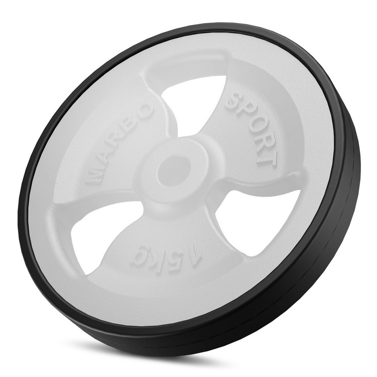 Tri-Grip rubberen gegoten halterschijven set gewichten met ø30 / 31 mm boring | Set 60kg / 2 x 15 kg + 2 x 10 kg + 2 x 5 kg - Marbo Sport