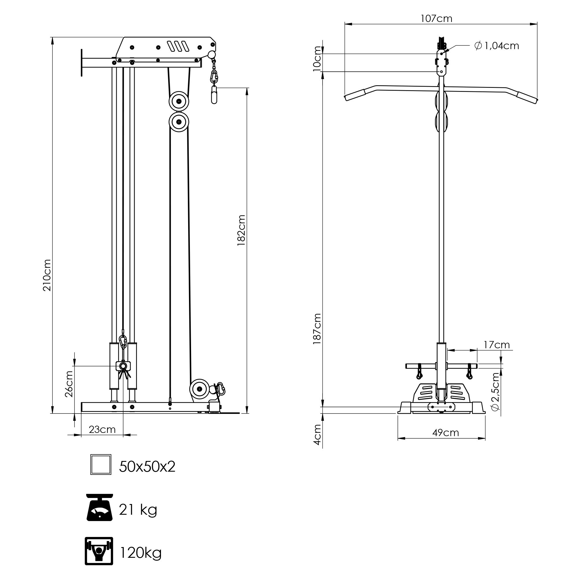 Lat Pulldown voor Rack MS-W107 2.0 - Marbo Sport