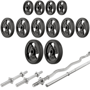 Set MH8_125KG_KIER_G | Dubbelzijdig verstelbare halterbank + halterstandaard + halter / halterschijven set 83 kg - Marbo Sport