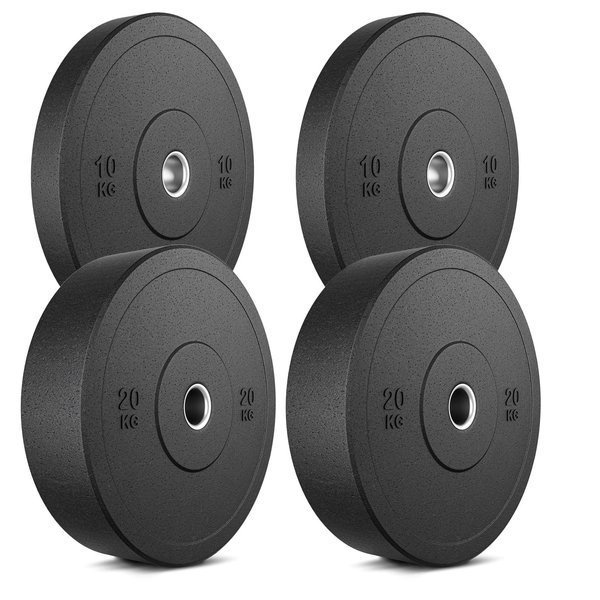 MW Bumper halterschijven van massief rubber set - 60 kg / 2 x 20 kg + 2 x 10 kg - Marbo Sport