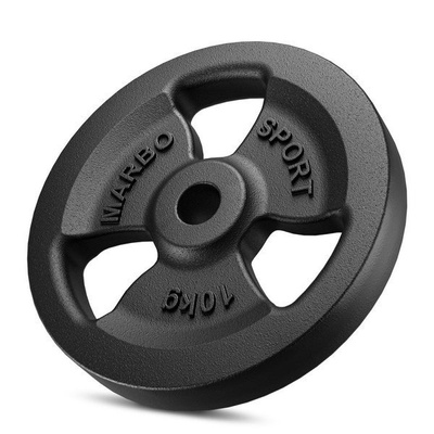 Tri-Grip gegoten halterschijf 10 kg met ø31 mm boring MW-O10-kier - Marbo Sport