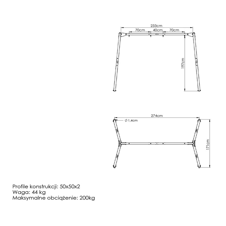 Tuinschommel 2-zits (frame) MO-002 - Marbo Sport