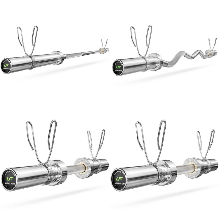 Set 65kg | Olympische halterstang 180 cm + licht gebogen curlstang 120 cm + 2x halterstang 50 cm + halterschijven 2x5kg, 6x2.5kg, 4x1.25kg - Marbo Sport