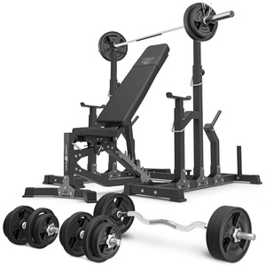 MS11_2.0_113KG_G set | dubbelzijdig verstelbare trainingsbank + verstelbare steunen + set handgrepen en rubberen gewichten 113 kg - Marbo Sport
