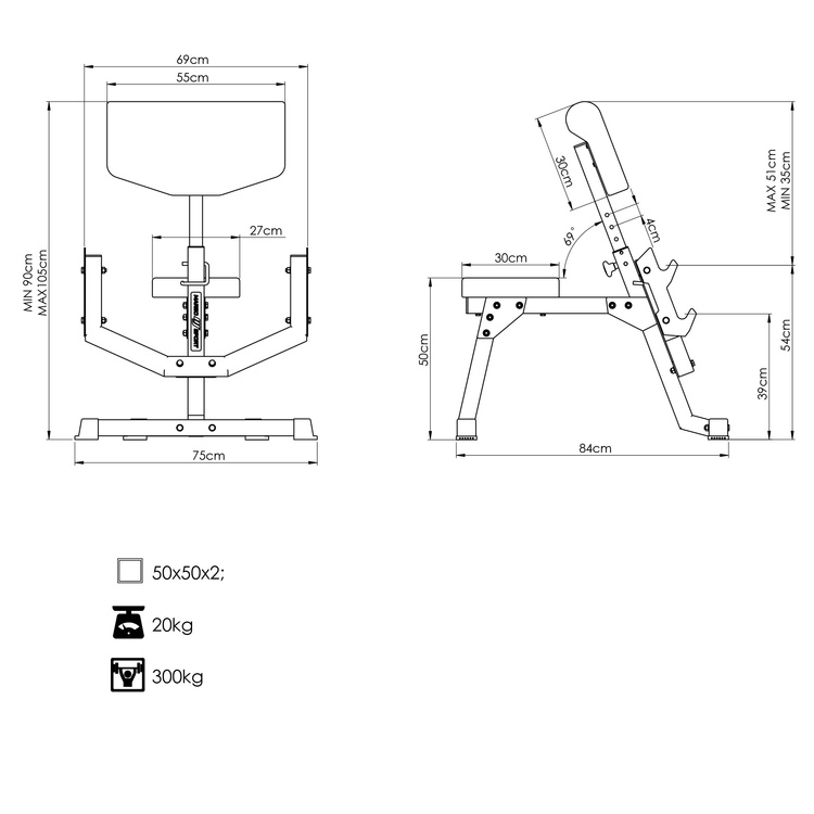 Scott bankje (bidstang) met verstelbare steun MS-L107 2.0 - Marbo Sport