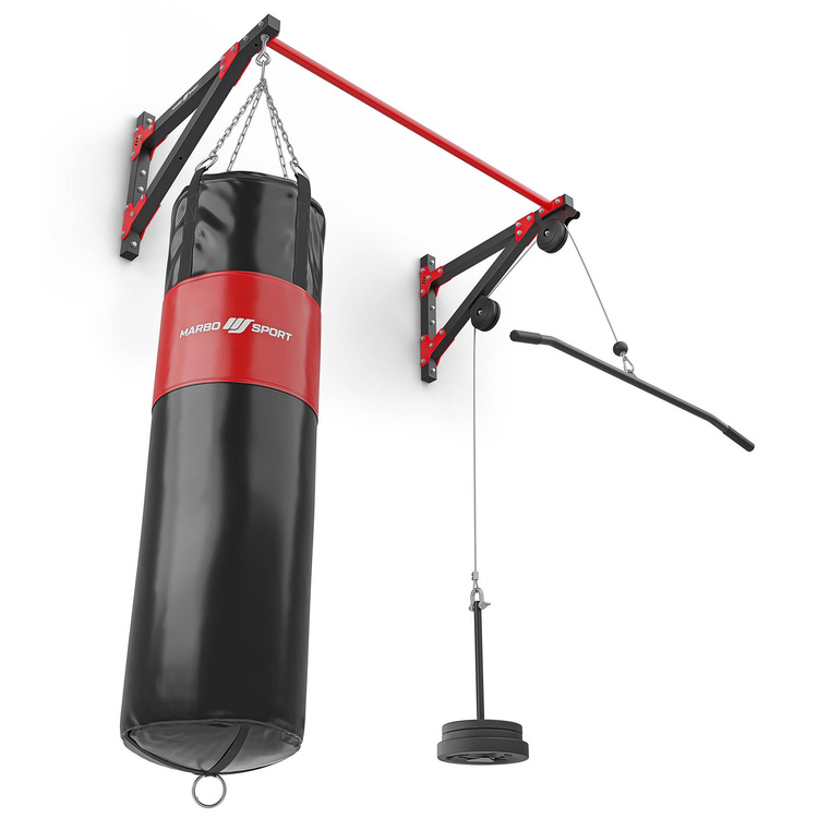 Marbo Sport multifunctionele optrekstang met wandmontage, lat pulldown en bokszakhouder (3in1) MH-D204 - Marbo Sport