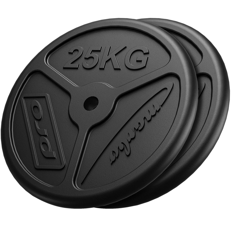 Slanke gegoten halterschijven set gewichten met ø30 / 31 mm boring | Set 50 kg / 2 x 25 kg - Marbo Sport