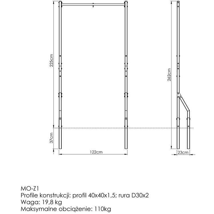 Externe optrekstang met zakhouder MO-Z1 - Marbo Sport