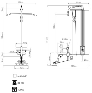 Latzug met zit- en voetsteun MS-W104 2.0 - Marbo Sport