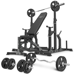 Set MS11_2.0_83KG_G | dubbelzijdig verstelbare trainingsbank + verstelbare steunen + set handgrepen en rubberen gewichten 83 kg - Marbo Sport