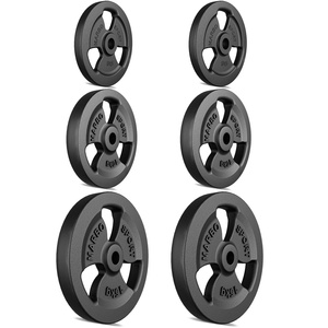 Tri-Grip gegoten halterschijven set gewichten met ø30 / 31 mm boring | Set 60 kg / 2 x 15 kg + 2 x 10 kg + 2 x 5 kg - Marbo Sport