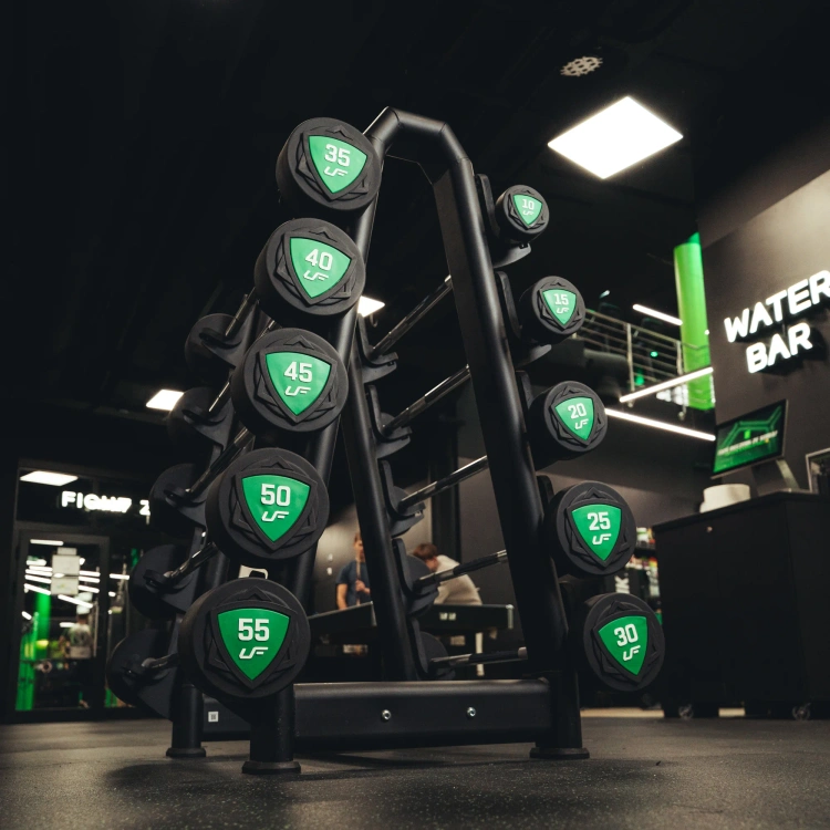 Set rechte polyurethaan halters 10-55 kg (stap van 5 kg) 325 kg – UpForm