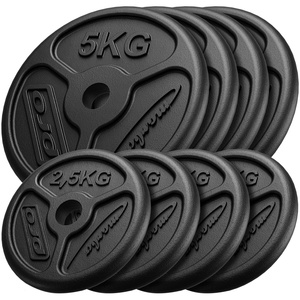Slanke gegoten halterschijven set gewichten met ø30 / 31 mm boring | Set 30 kg / 4 x 5 kg + 4 x 2,5 kg - Marbo Sport