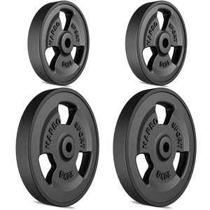 Tri-Grip rubberen gegoten halterschijven set gewichten met ø30 / 31 mm boring | Set 60 kg / 2 x 20 kg + 2 x 10 kg - Marbo Sport