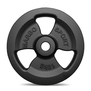Tri-Grip gegoten halterschijf 10 kg met ø31 mm boring MW-O10-kier - Marbo Sport