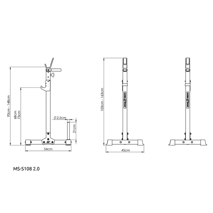 Multilevel halterstatieven (2 stuks) met ondersteuning MS-S108 2.0 - Marbo Sport