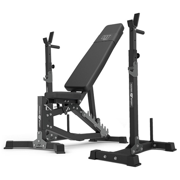 Set MS30_2.0 | Dubbele verstelbare trainingsbank + multilevel halterstatieven (2 stuks) met hulp - Marbo Sport