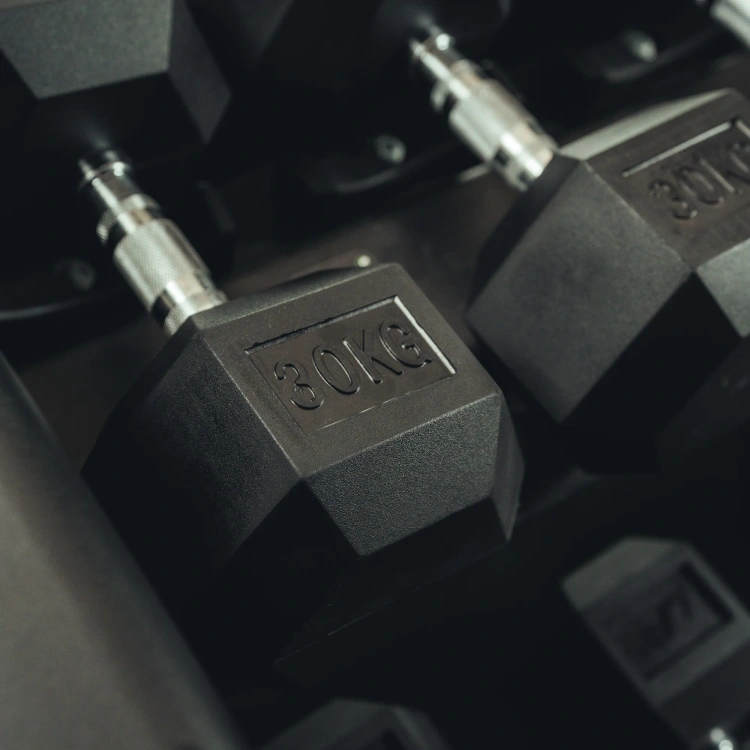 Gietijzeren HEX halter met rubbercoating 30 kg - UpForm