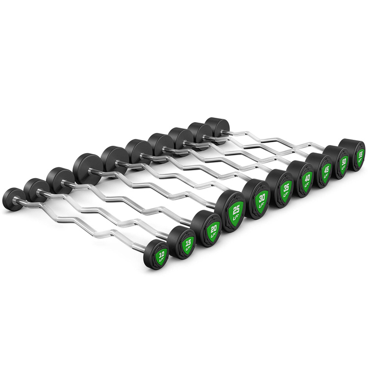 Polyurethaan curlstangenset 10-55 kg (in stappen van 5 kg) 325 kg – UpForm