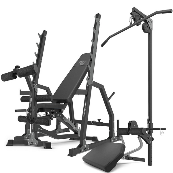 Set MS36_2.0 | Dubbele verstelbare trainingsbank + portaalstatieven + bidstang + press + pull-up - Marbo Sport