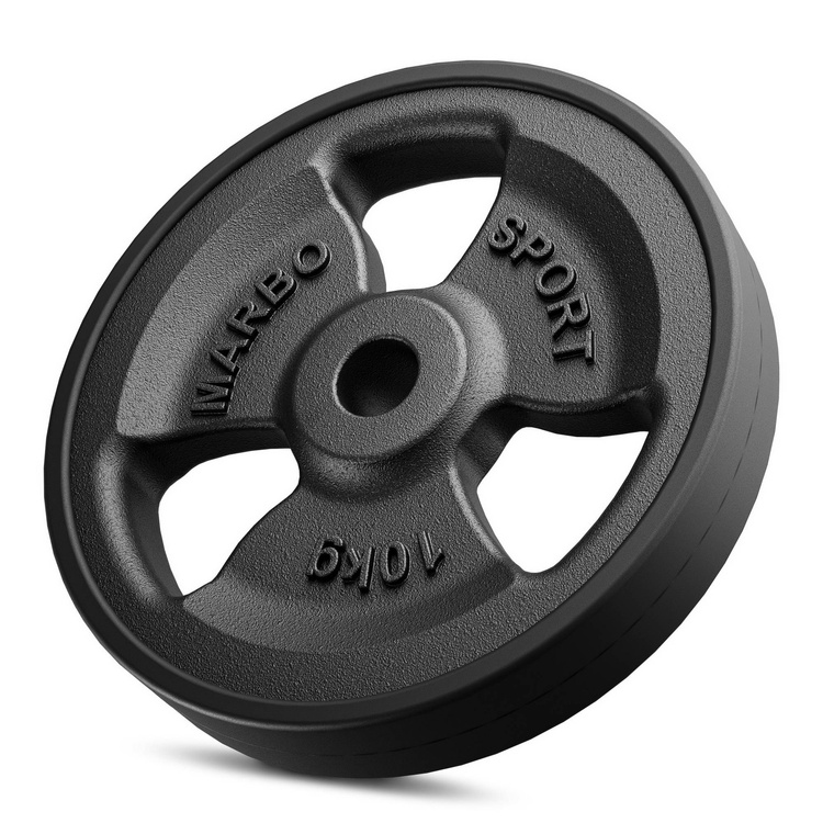 Halterstangen rubberen tri-grip halterschijven set 83 kg - Marbo Sport
