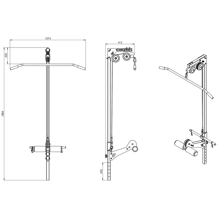 Lat pulldown voor halterbank MS-W102 2.0 - Marbo Sport