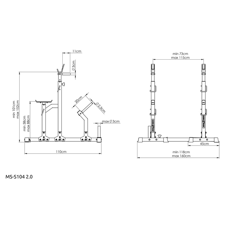 Combinatiestatieven met beveiliging MS-S104 2.0 - Marbo Sport