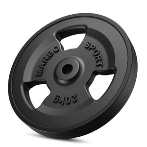 Tri-Grip rubberen gegoten halterschijven set gewichten met ø30 / 31 mm boring | Set 60 kg / 2 x 20 kg + 2 x 10 kg - Marbo Sport