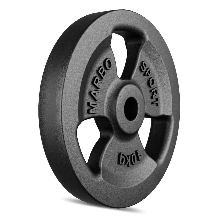 Tri-Grip gegoten halterschijf 10 kg met ø31 mm boring MW-O10-kier - Marbo Sport