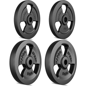 Tri-Grip gegoten halterschijven set gewichten met ø30 / 31 mm boring | Set 30 kg / 2 x 10 kg + 2 x 5 kg - Marbo Sport