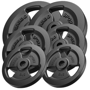 Tri-Grip gegoten halterschijven set gewichten met ø30 / 31 mm boring | Set 60 kg / 2 x 15 kg + 2 x 10 kg + 2 x 5 kg - Marbo Sport