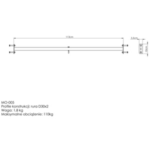 Externe rechte stang met tassenhouder MO-005 - Marbo Sport