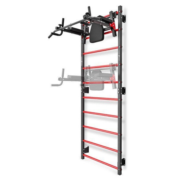 MHU1 instellen | Wandstangen voor wandmontage 230 x 81 cm MH-U204 + Multifunctioneel dipstation voor wandmontage met optrekstang (2in1) MH-U205 - Marbo Sport