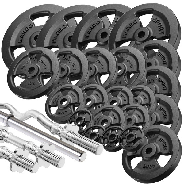 Halterstangen Tri-Grip halterschijven set 172 kg - Marbo Sport