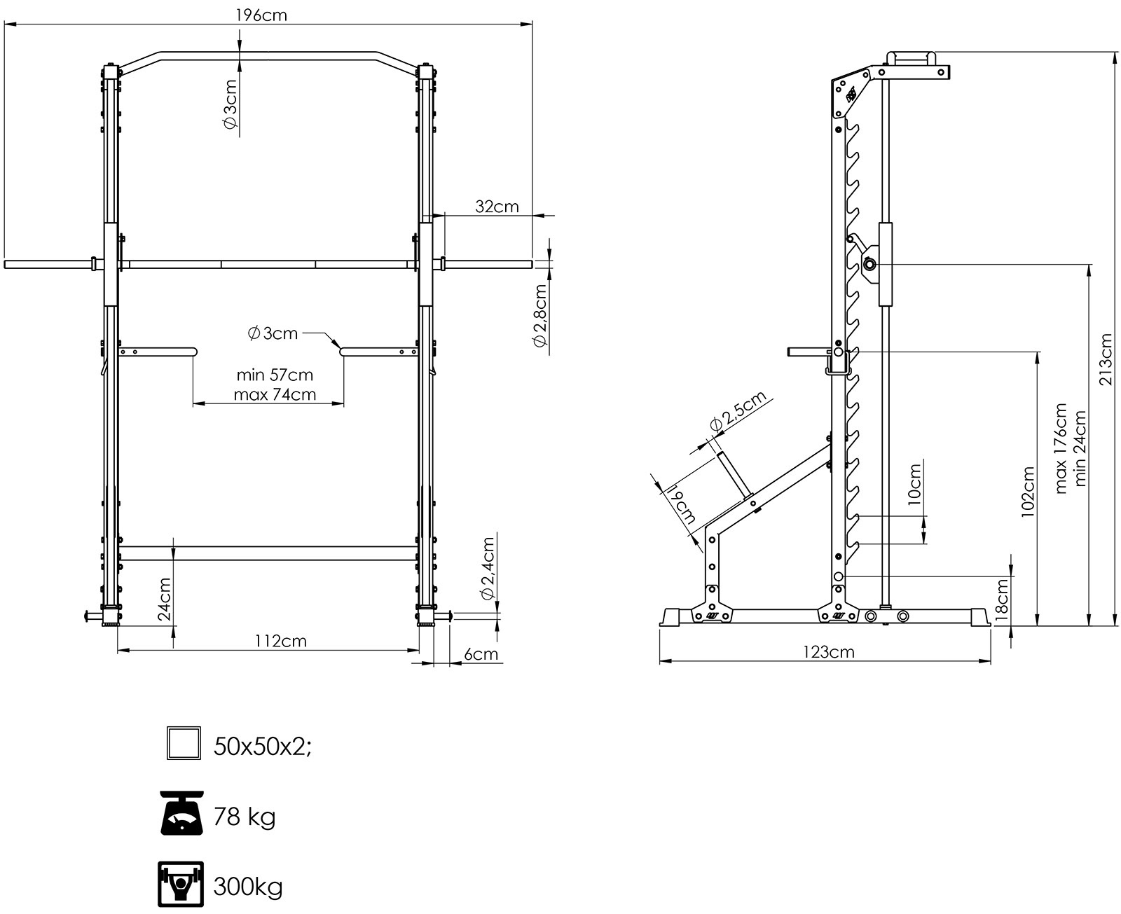 Smith Machine met lineaire lagers MS-U117 2.0 - Marbo Sport