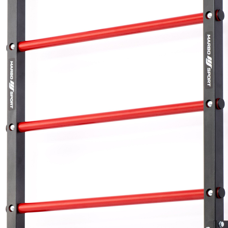 MHU1 instellen | Wandstangen voor wandmontage 230 x 81 cm MH-U204 + Multifunctioneel dipstation voor wandmontage met optrekstang (2in1) MH-U205 - Marbo Sport