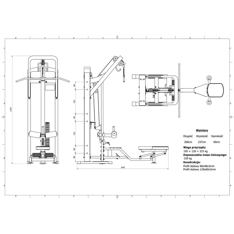 Bankdrukken/Ruderzugmaschine MP-U211 - Marbo Sport