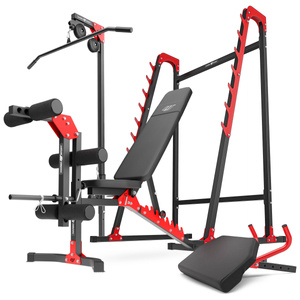 Set MH26 | Halterbank MH-L115 + halterstandaard MH-S204 + beentrainer MH-A102 + lat pulldown station MH-W104 + curl desk MH-A101 - Marbo Sport