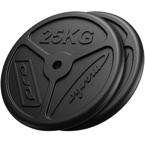 Slanke gegoten halterschijven set gewichten met ø30 / 31 mm boring | Set 50 kg / 2 x 25 kg - Marbo Sport