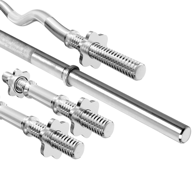 Halterstangen rubberen tri-grip halterschijven set 113 kg - Marbo Sport