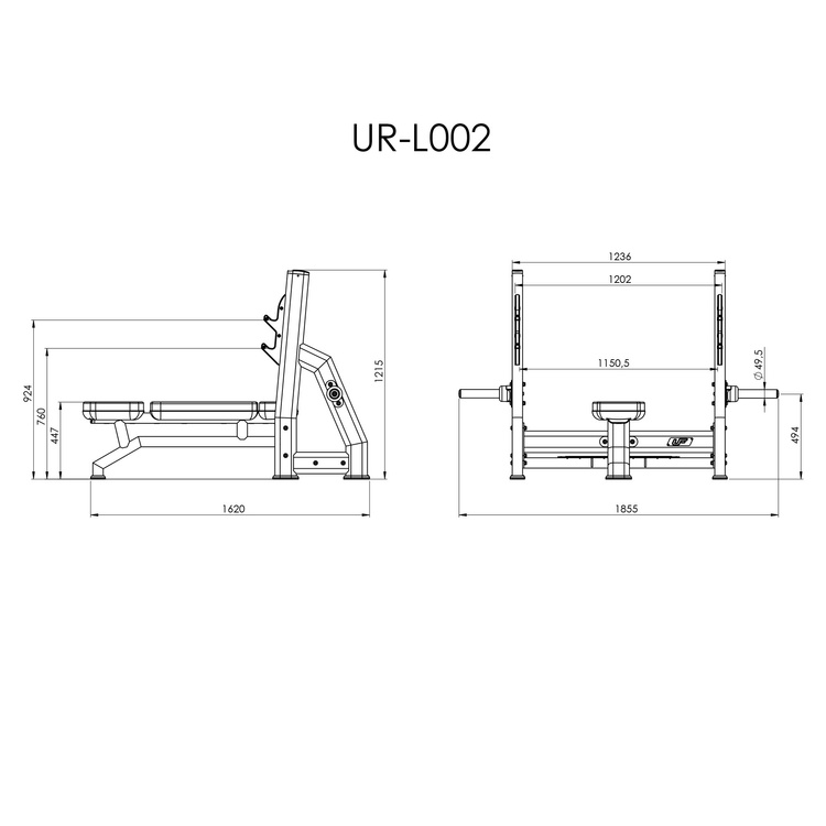Olympia bankdrukbank plat UR-L002 - UpForm